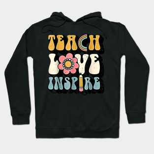 Back To School Teach Inspire Retro Teachers Women Hoodie